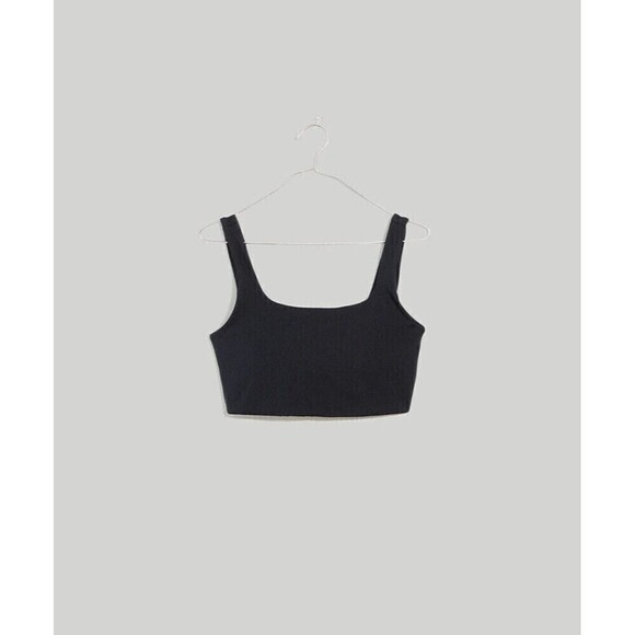 NWT Madewell MWL Flex Square-Neck Sports Bra Black Size XS - Picture 3 of 9